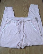 Lightweight Ribbed Joggers Light Pink Size Medium