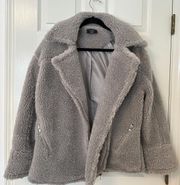 Oversized Sherpa Coat in Grey