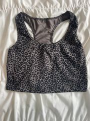 Cheetah Print Crop Active Top