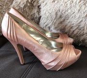 NWOT JACQUELINE FERRAR Pink Peep Toe Heels S10