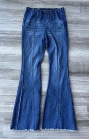 No Boundaries Juniors Flare Jeans Size M 7-9 Pull-on Stretch Hippie Festival