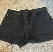 501 Black Denim Shorts