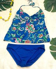 Swimsuit 2 Piece Set Tankini Top Halter Cob Size 10