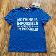 NEW ALICE + OLIVIA CICELY I'M POSSIBLE COBALT TEE