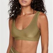 WeWoreWhat Active V Neck Sports Bra In Green