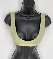 DONNI. Sweater Bralette NEW Sz S Lime Scoop V-Neck Super Soft Lightweight Comfy