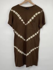 Rails Tie Dye Mini T-shirt Dress Brown White Casual Boho Womens Size Small