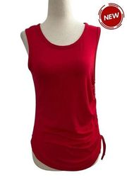 Olivia Rae Women Size Large Red Tank Top Shirt NWT Ruched Side (8-862)
