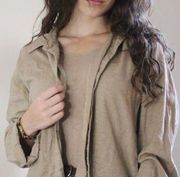 Vintage Linen Blend Beige Jacket