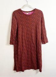 Boden Brown Floral 100% Cotton Comfy Lounge Sleep Dress 12R