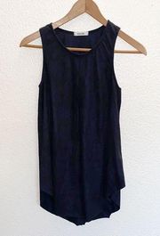 Mod Ref Black Suede High Neck Tank Top