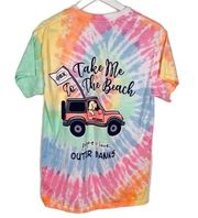 Outer Banks OBX Jeep Take Me To The Beach Tie Dye T-Shirt