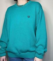 Chaps Vintage Teal Oversized Knit Sweater Pullover