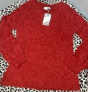 Ladies Holiday Red Simply Noelle Cozy Sweater Size Small-medium