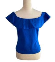 Ted Baker London Women’s Off The Shoulder Bardot Neckline Top Blue US size 6