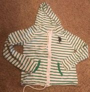 USPolo Association green white striped jacket sz L