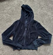 John Galt Cropped Zip Up Hoodie