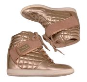 Rose Gold Pink Metallic Sneakers High Tops 80s 90s