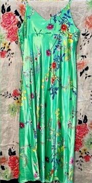 Emma & Michelle‎ Satin Spaghetti Strap Slip Floral Dress size Medium