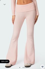 Pink Flare Fold Over Pant