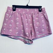 Ivory Ella Women’s Cotton Shorts In Pink Palm Print Size Large