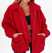 I.AM.GIA Pixie Coat Size S | Teddy Coat | Red