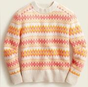 J.Crew 100% cashmere sorbet fair isle sweater holiday