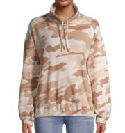 Derek Heart Women's Neutral Camo Fleece Cowl Neck Sweater Small NWT