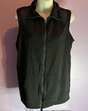 Fabletics Full Zip Vest Black Size Medium