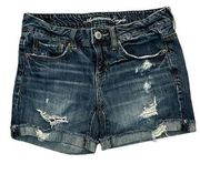 American Eagle  Live Your Life Denim Ripped Shorts Size 0