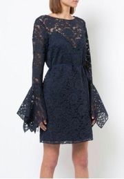 Zac Posen lace pattern flared design dress