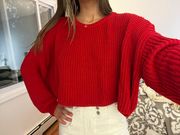 Red Cropped Sweater Boutique