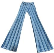 Shyanne Super Flare Leg Jeans Womens 27x34 (24x32.5) Bell Bottom Mid Rise Stripe