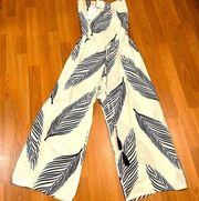 NWT Aakaa white& blue tropical jumpsuit size S