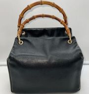 Gucci Vintage Bamboo Handle Leather Bag