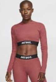 Nike  Ribbed long sleeve crop top small