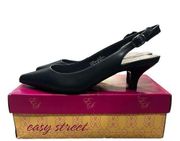 EASY STREET Faye Slingback Kitten-Heel Pumps $60 US Size 11 M Navy Patent New