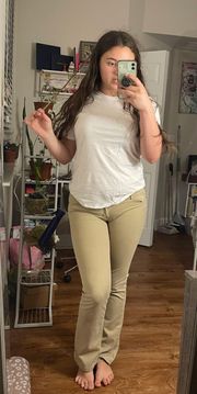 Beige Low Rise Straight Leg Jeans