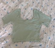 Lululemon Cropped Mint Green Short Sleeve Top