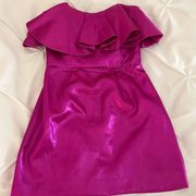 ZARA  Pink Metallic Ruffled Mini Dress