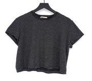 MARINE LAYER Lydia Textured Stripe Crop Top Black XL (M?)