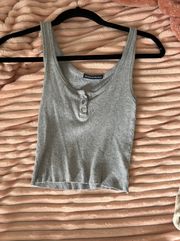 Comfy Grey Henley Tank Top