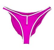 Skims Sporty Zipper Swim Dipped Tanga Bikini Bottoms in Hibiscus Pink Size 4X