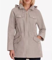 Michael Kors Coat Anorak Jacket Rain Trench Hood Lined Beige medium