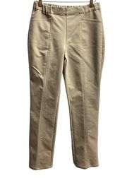 Denim & co QVC tan pull on , elastic waist, tailored pants size 8 (3592)