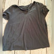 Mossimo Supply Co Dark Grey T Shirt with Cut Out Neckline Size Medium