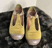 Merrell Plaza Strap Women's Shoes Sz 9.5 olive Suede T-Strap Shoes