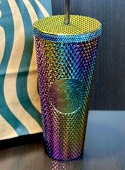 Starbucks Studded Rainbow Oil Slick 24 oz Tumbler