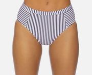 Splendid Pink & Navy Striped High Waist Pink Bikini Bottom Swimwear Medium NWT