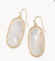 Kendra Scott Elle Gold Drop Earrings in Ivory Mother-of-Pearl